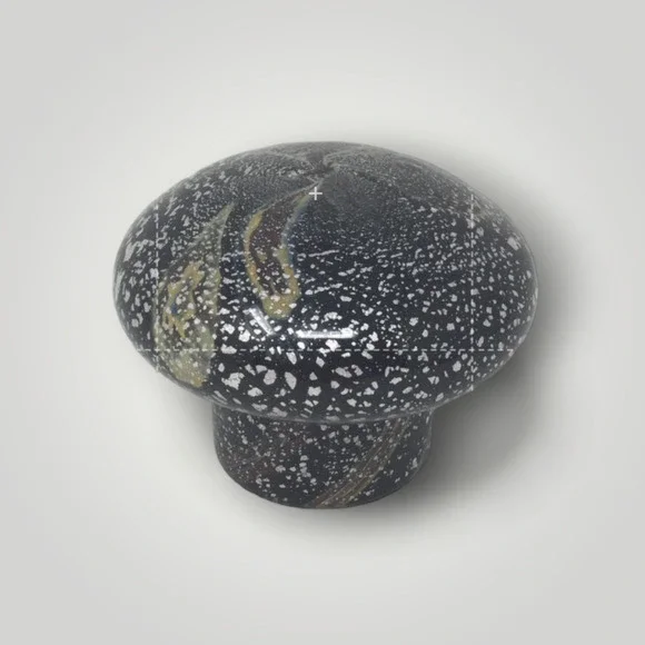 Vtg Rare Mushroom 1920-30 Murano Glass Silver Leaf Hand Blown Small Paperweight - Picture 3 of 6